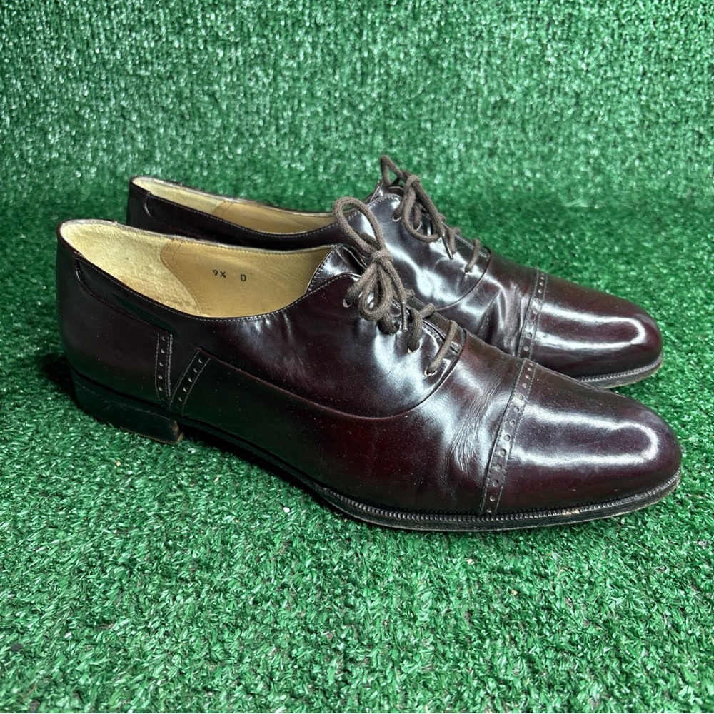 Bally‎ Oxford "Marconi" Burgundy Lace Up Dress Shoes 9.5 D Mens